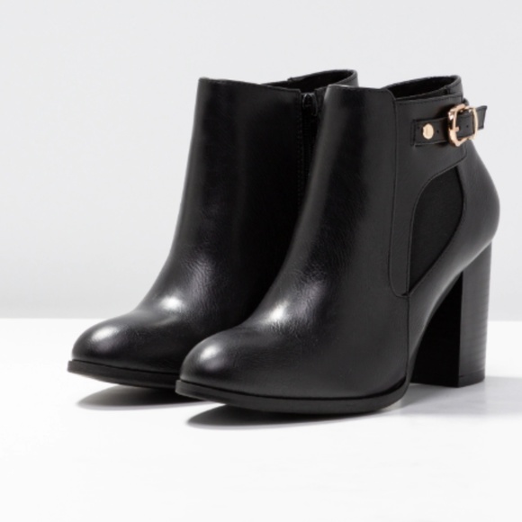 New: Wallis Aayliah Black Side Buckle Boots 5.5/6 - Picture 3 of 3